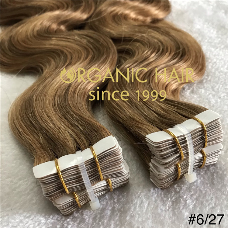  Tape in hair extensions with full cuticle intact piano color6/27 C98